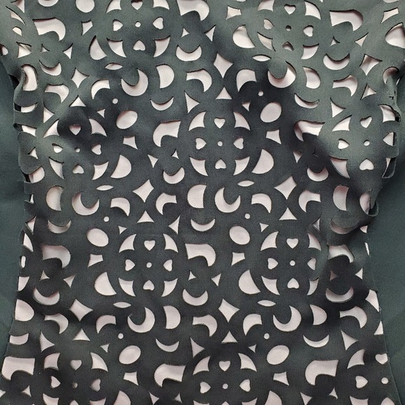 Connected Apparel Bodycon Dress Womens 20W Black Nude‎ Lace Stretch Back Zip - Picture 9 of 9